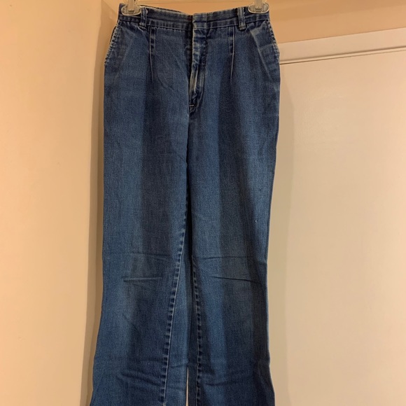 70s era HIS Jeans high waist flare leg Size 5/6 - Picture 5 of 7